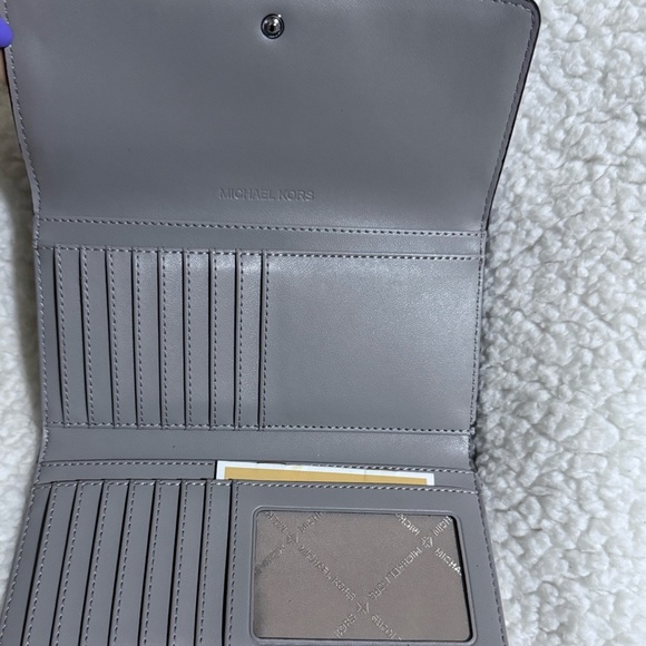 Michael Kors Jet Set Blue and Gray Trifold Wallet - Picture 3 of 3